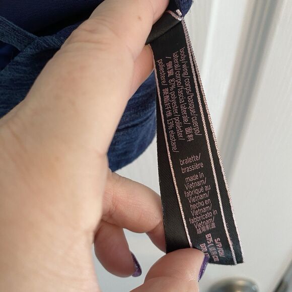 Victoria Secret Sports bra Size small Strappy Blue Heathered Minimal Support - Picture 4 of 5